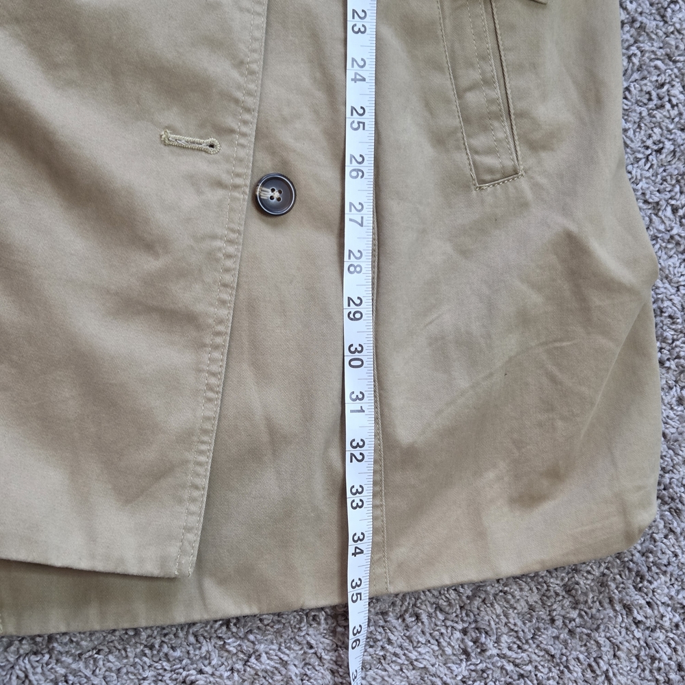 Gap Womens Trench Coat Jacket Belted Khaki Double Breasted Womens XL - Picture 5 of 8